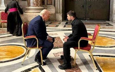 Trump, Zelensky hold first meeting after disastrous Oval office encounter