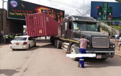 Truck’s Over-Height Container Ripped Off by Flyover, Crushing Multiple Vehicles in Harare